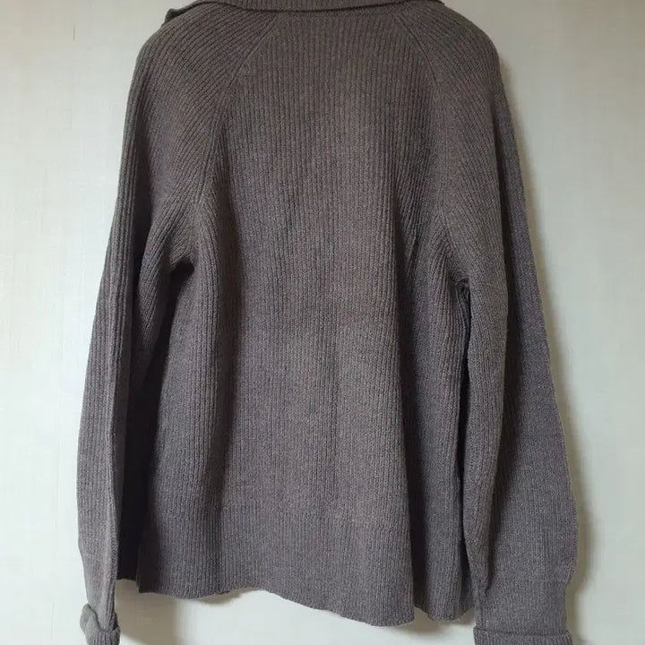 [BUNJANG] Brown High-Neck Knit Cardigan / 브라운 하이넥 풀업 니트 가디건