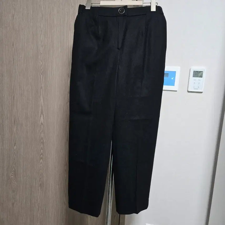 [BUNJANG] Mine Wool Blend Black Basic Banding Slacks Pants / 한섬  마인 모직 블랙 기본 슬랙스 밴딩 팬츠