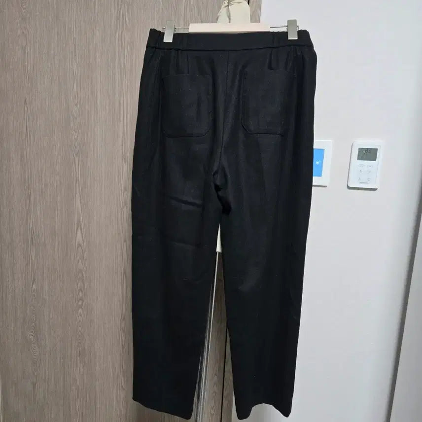 [BUNJANG] Mine Wool Blend Black Basic Banding Slacks Pants / 한섬  마인 모직 블랙 기본 슬랙스 밴딩 팬츠