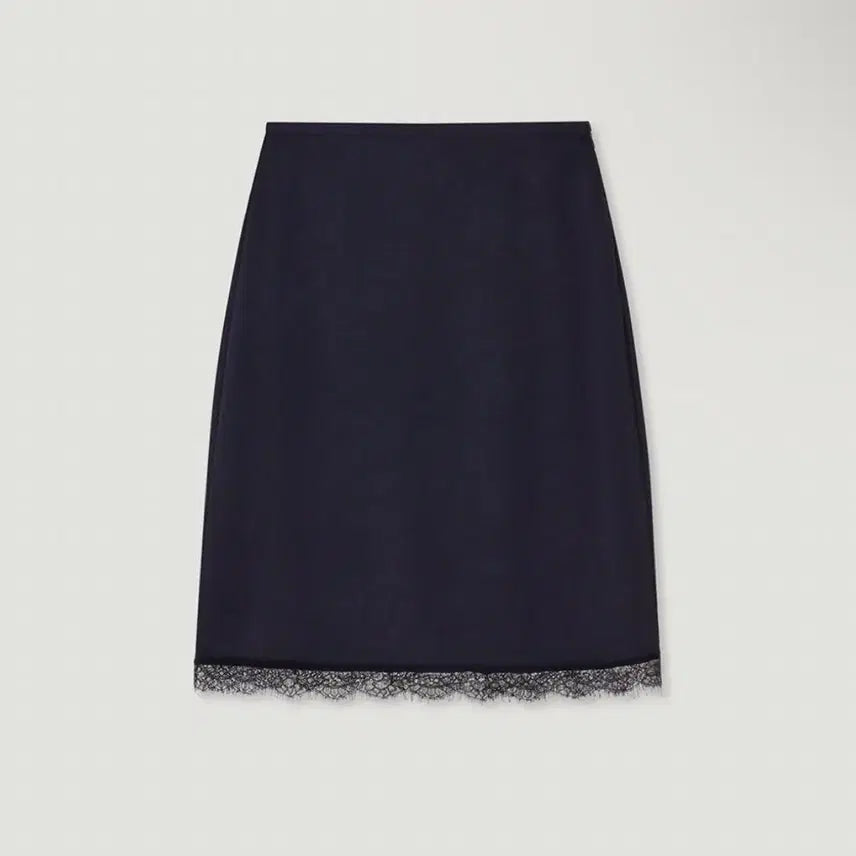 [BUNJANG] Mango Many Please AILE Satin Lace Skirt - Navy (Size S) / 망고매니플리즈 AILE SATIN LACE SKIRT_NAVY (S)