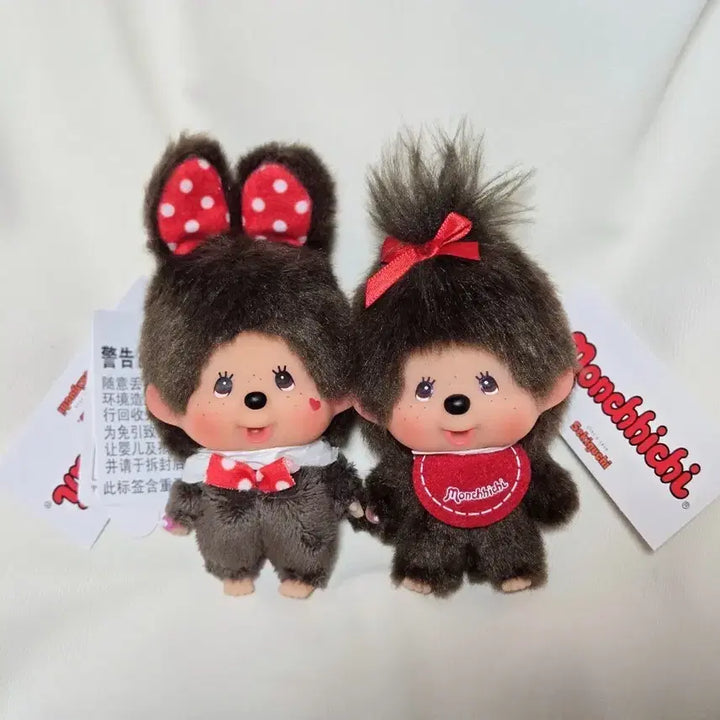 [BUNJANG] Monchhichi Mickey &amp; Girl Doll Set / 몬치치 빅헤드 땡땡이 미키 + 여아 세트