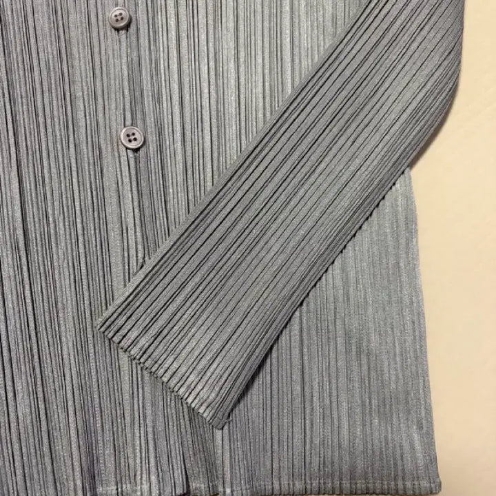 [BUNJANG] Pleats Please Basic Gray Shirt / 플리츠플리즈베이직셔츠