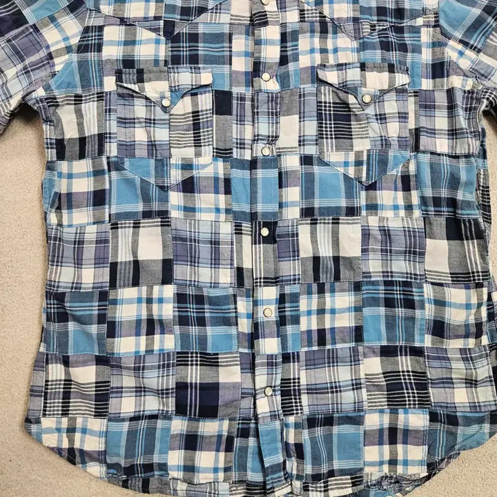 [BUNJANG] Polo Ralph Lauren Patchwork Western Short Sleeve Shirt L / 폴로 랄프 로렌 패치워크 웨스턴 반팔 셔츠 L