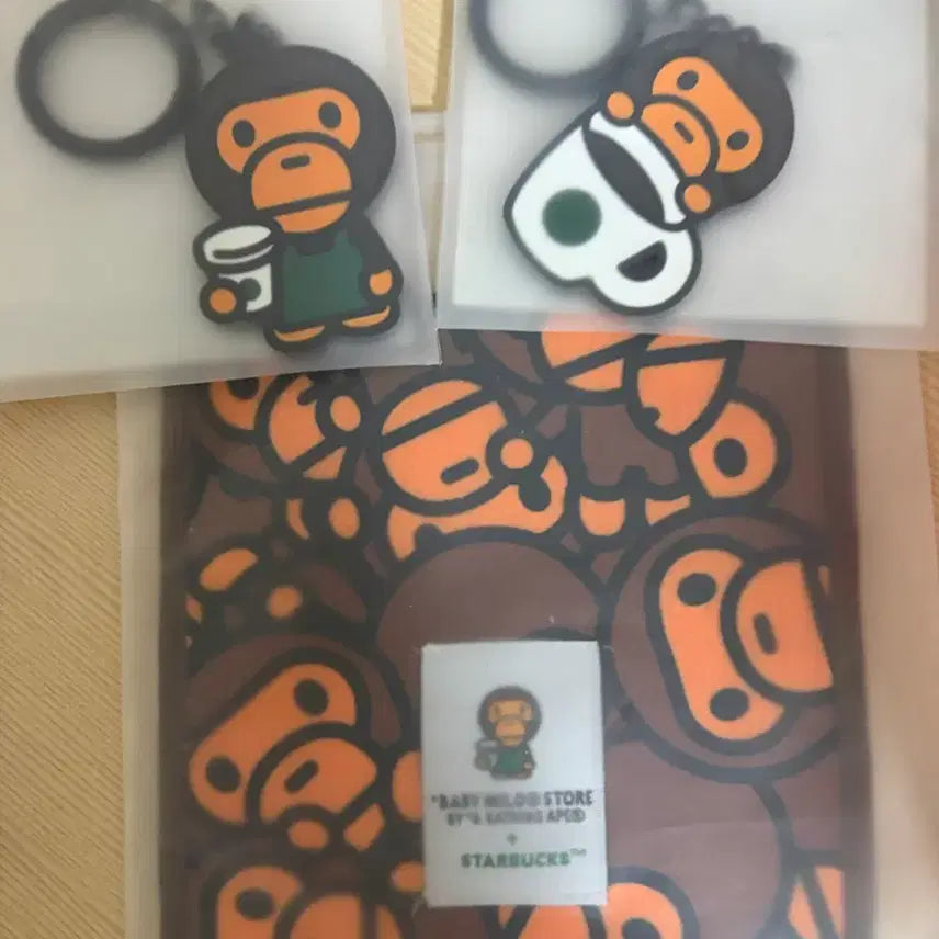 [BUNJANG] Starbucks x Bape Bundle Set Keyring &amp; Coaster / 스타벅스 x 베이프 3개 일괄