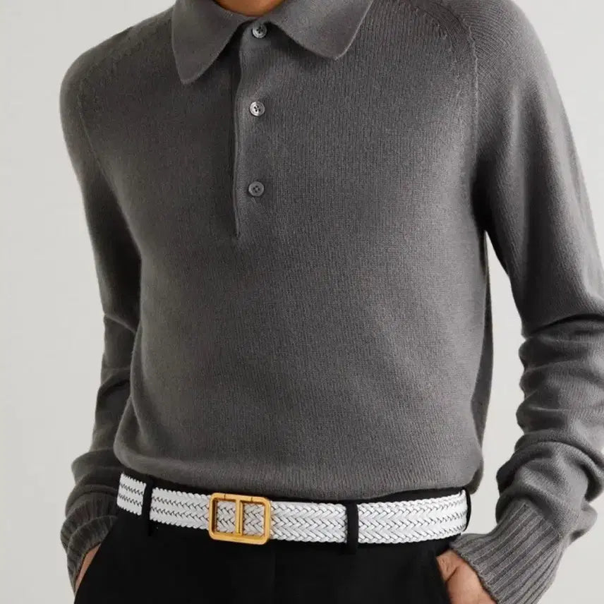 [BUNJANG] Tom Ford Leather Woven Gold Buckle Belt / 톰포드 레더 우븐 금장 벨트
