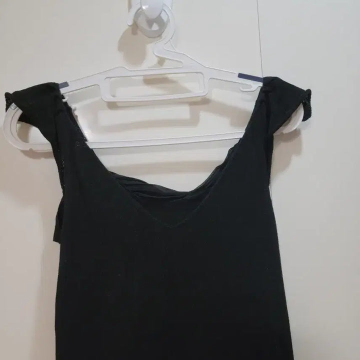 [SOLD OUT] 오브제 블랙 셔링 리본 원피스 66사이즈