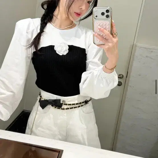[BUNJANG] Byciny Colorblock T-shirt Black / 바이씨니 코코배색티