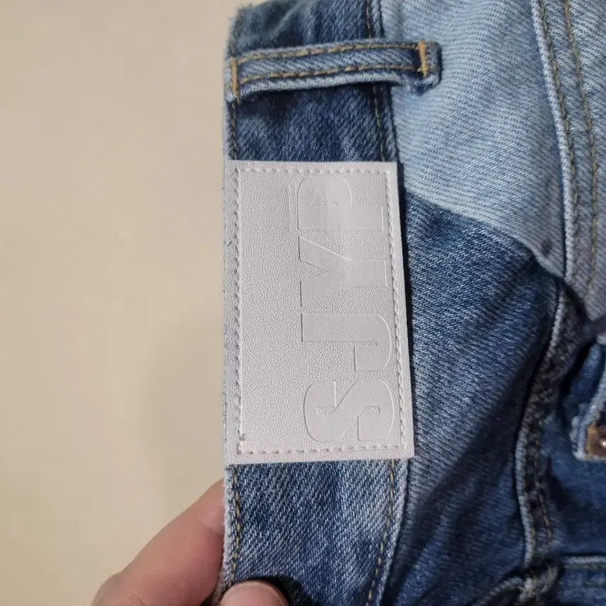 [BUNJANG] SJYP Colorblock Denim Mini Skirt / SJYP 배색 데님 미니스커트 청치마