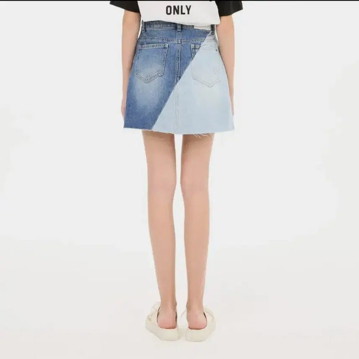 [BUNJANG] SJYP Colorblock Denim Mini Skirt / SJYP 배색 데님 미니스커트 청치마