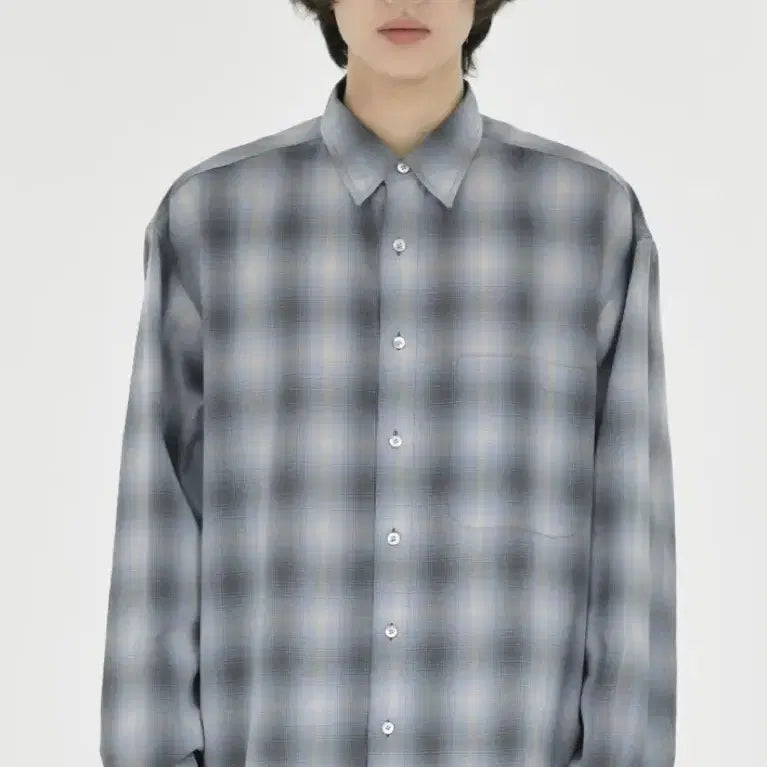 [BUNJANG] Brown Yard Ombre Shirt - Blue / 4) 브라운야드 옴브레 셔츠 블루