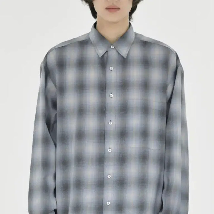 [BUNJANG] Brown Yard Ombre Shirt - Blue / 4) 브라운야드 옴브레 셔츠 블루