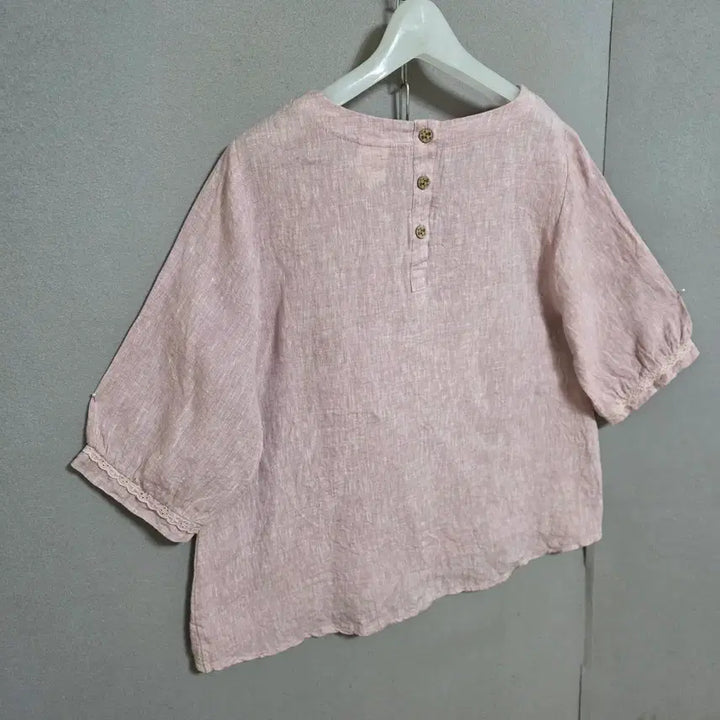 [BUNJANG] Pink Linen Blouse / 연핑크 린넨 블라우스 F   n4325