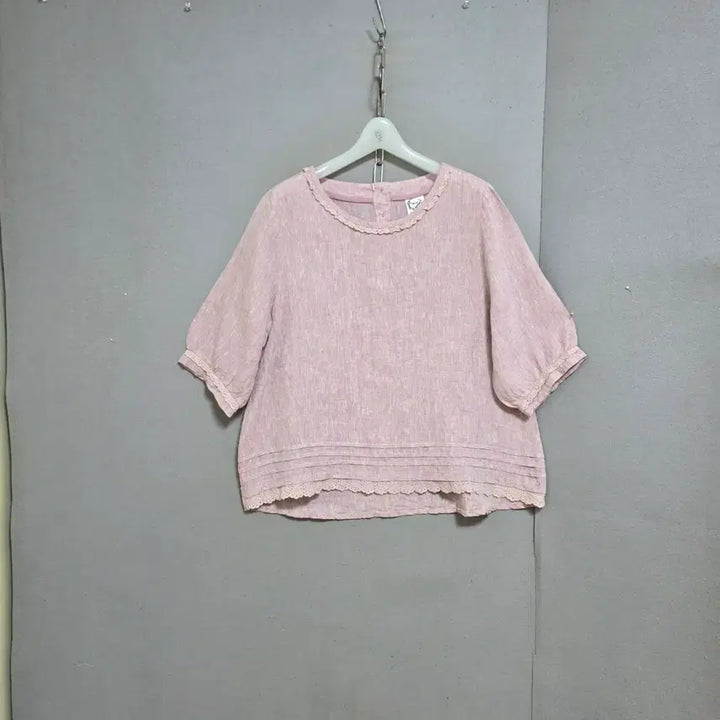 [BUNJANG] Pink Linen Blouse / 연핑크 린넨 블라우스 F   n4325