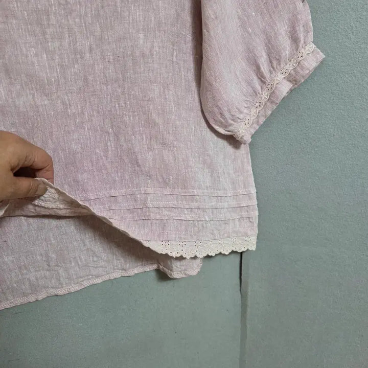 [BUNJANG] Pink Linen Blouse / 연핑크 린넨 블라우스 F   n4325