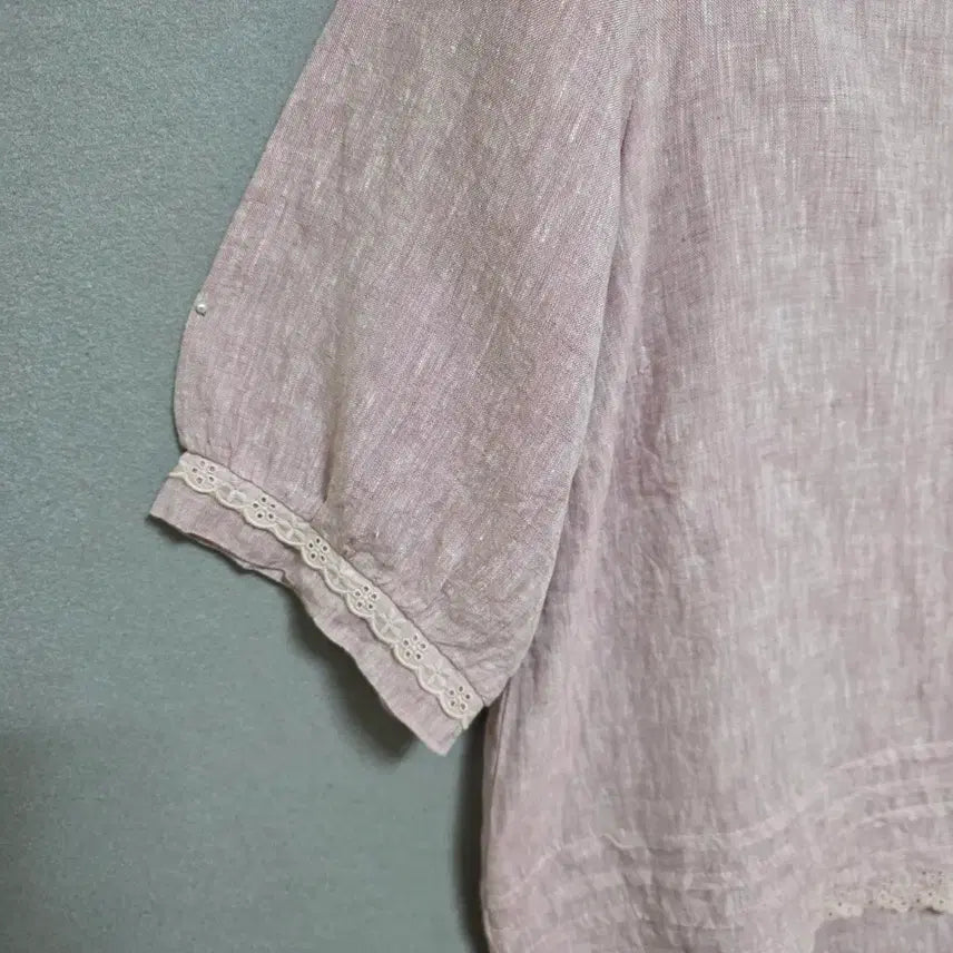 [BUNJANG] Pink Linen Blouse / 연핑크 린넨 블라우스 F   n4325