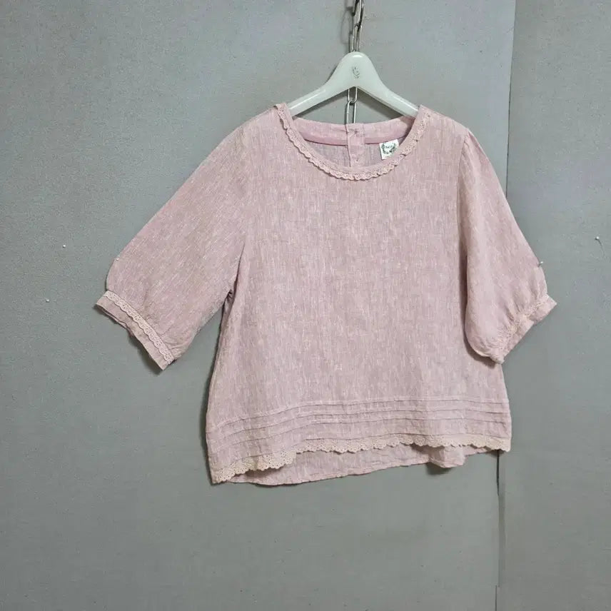 [BUNJANG] Pink Linen Blouse / 연핑크 린넨 블라우스 F   n4325