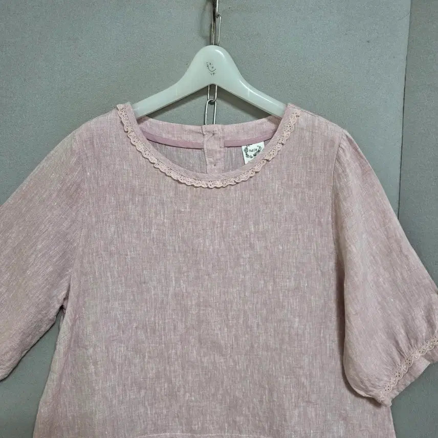 [BUNJANG] Pink Linen Blouse / 연핑크 린넨 블라우스 F   n4325