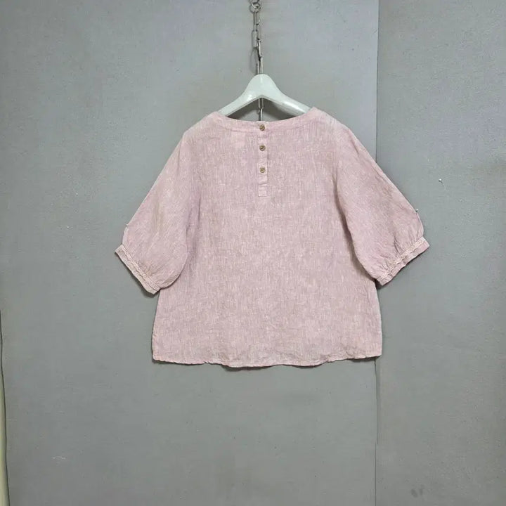 [BUNJANG] Pink Linen Blouse / 연핑크 린넨 블라우스 F   n4325