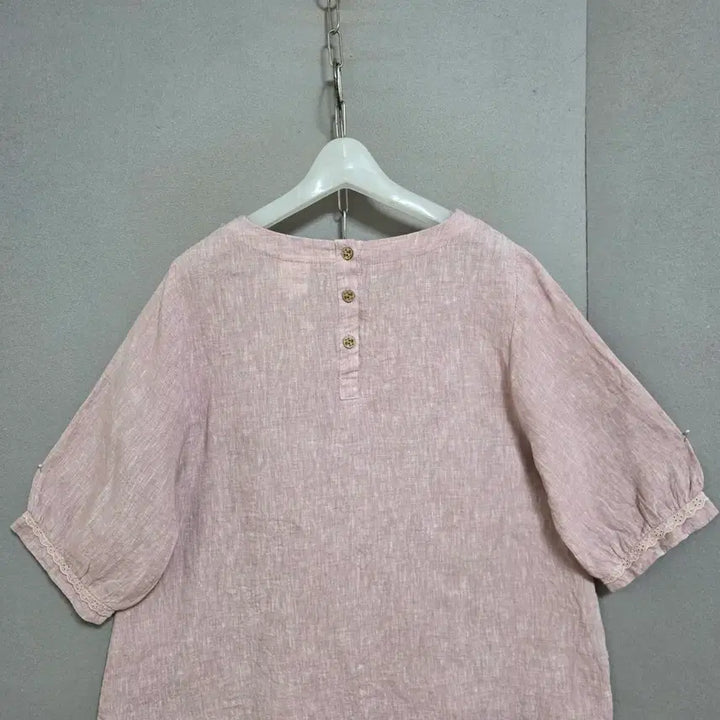 [BUNJANG] Pink Linen Blouse / 연핑크 린넨 블라우스 F   n4325