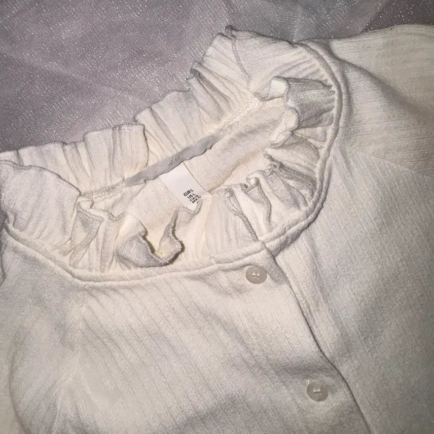 [BUNJANG] H&amp;M Ribbed Frill Cardigan / H&amp;M 골지 프릴 가디건