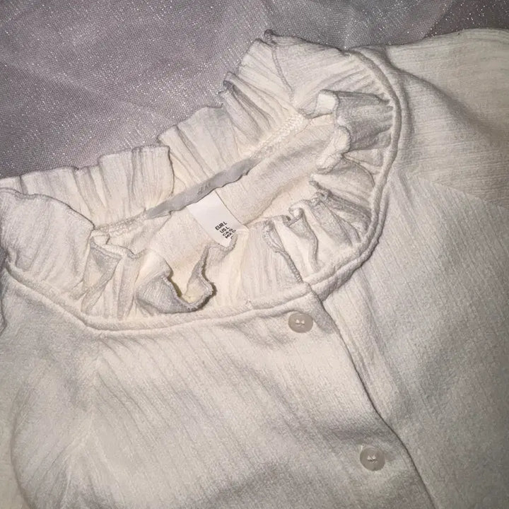 [BUNJANG] H&amp;M Ribbed Frill Cardigan / H&amp;M 골지 프릴 가디건