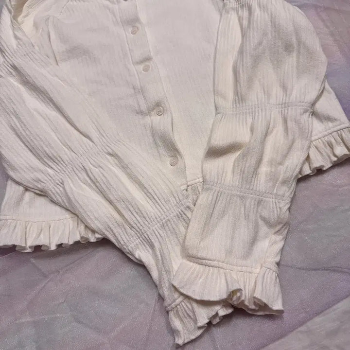 [BUNJANG] H&amp;M Ribbed Frill Cardigan / H&amp;M 골지 프릴 가디건