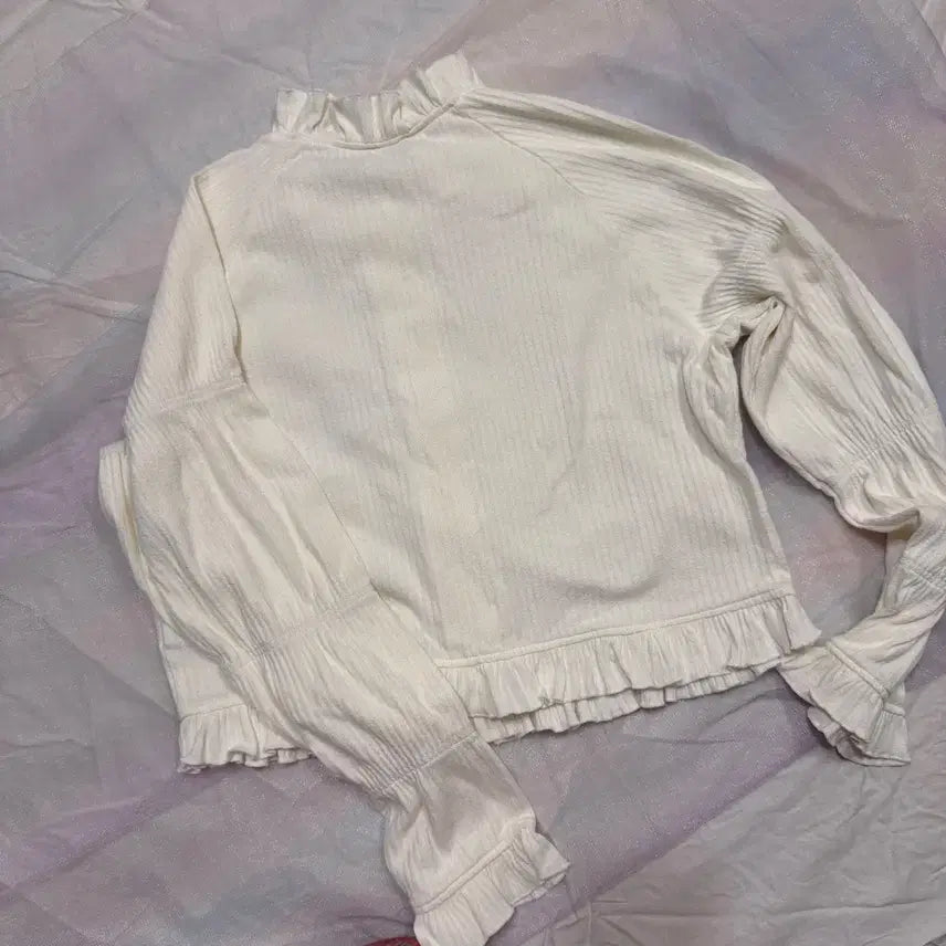 [BUNJANG] H&amp;M Ribbed Frill Cardigan / H&amp;M 골지 프릴 가디건