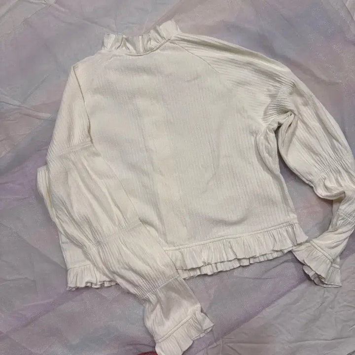 [BUNJANG] H&amp;M Ribbed Frill Cardigan / H&amp;M 골지 프릴 가디건