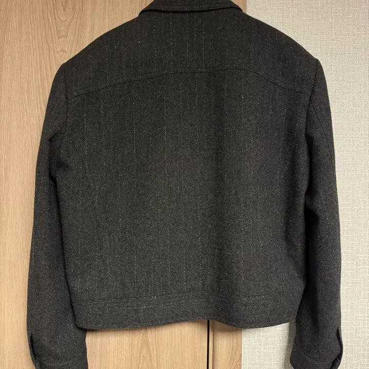 [BUNJANG] Elmood Narci Stripe Wool Trucker Jacket / 엘무드 나르시 스트라이프 울 트러커자켓