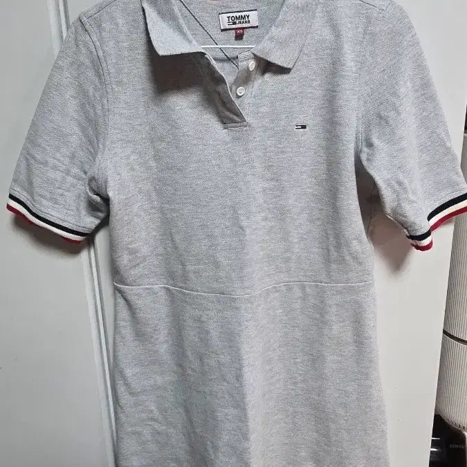 [SOLD OUT] 타미진스 그레이 반팔 카라 원피스