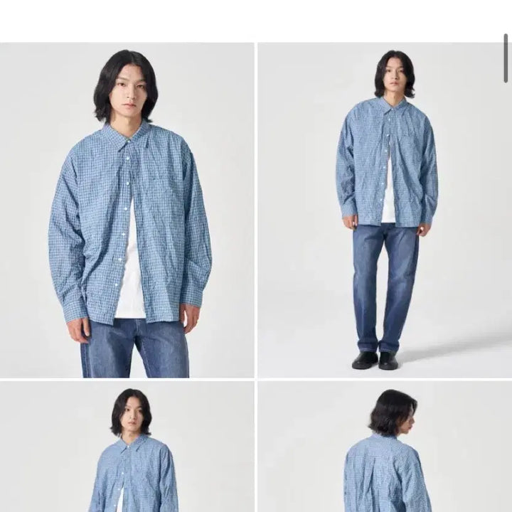 [SOLD OUT] 에잇세컨즈 블루 체크 크링클 셔츠 110 사이즈
