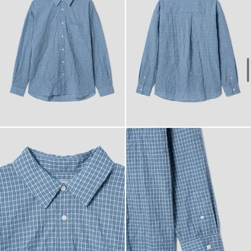 [SOLD OUT] 에잇세컨즈 블루 체크 크링클 셔츠 110 사이즈