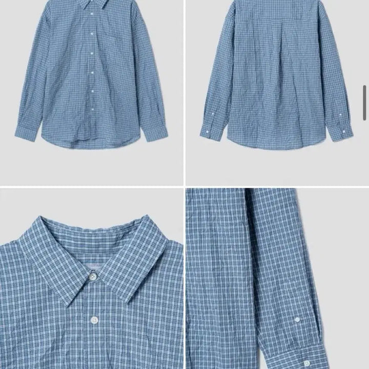 [SOLD OUT] 에잇세컨즈 블루 체크 크링클 셔츠 110 사이즈