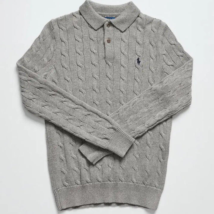 [BUNJANG] Polo Ralph Lauren Cotton Cable Knit Sweater / [정품 거의 새상품, L] 폴로 랄프로렌 코튼 케이블 카라 니트 스웨터