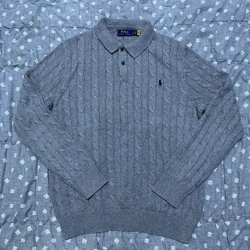 [BUNJANG] Polo Ralph Lauren Cotton Cable Knit Sweater / [정품 거의 새상품, L] 폴로 랄프로렌 코튼 케이블 카라 니트 스웨터