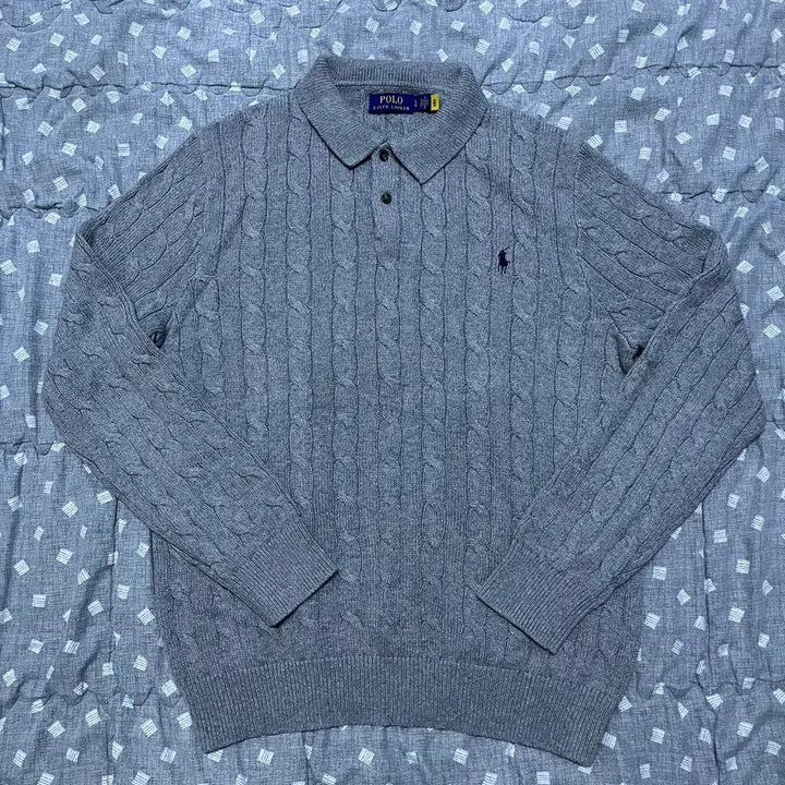 [BUNJANG] Polo Ralph Lauren Cotton Cable Knit Sweater / [정품 거의 새상품, L] 폴로 랄프로렌 코튼 케이블 카라 니트 스웨터