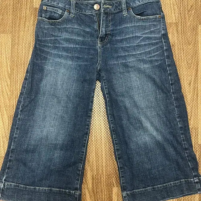 [BUNJANG] Basic Wide Denim Capri Pants / 청반바지 와이드 데님 카프리팬츠