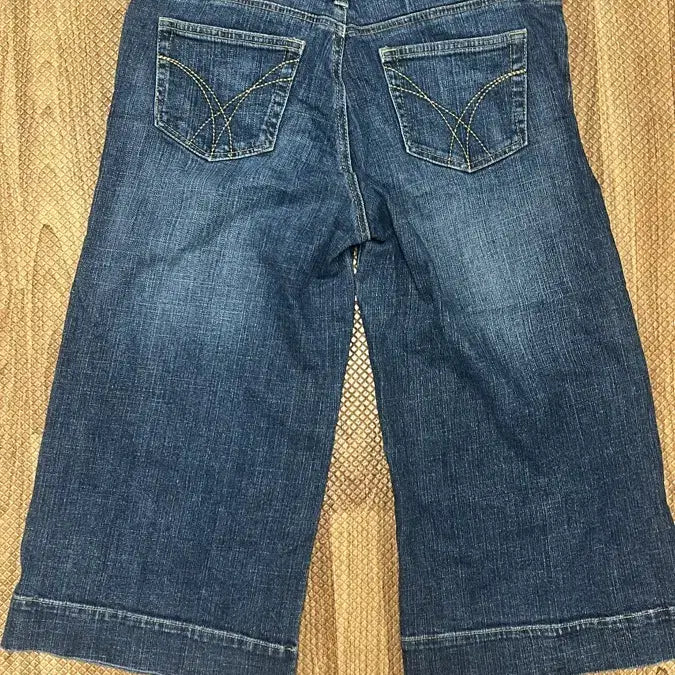 [BUNJANG] Basic Wide Denim Capri Pants / 청반바지 와이드 데님 카프리팬츠
