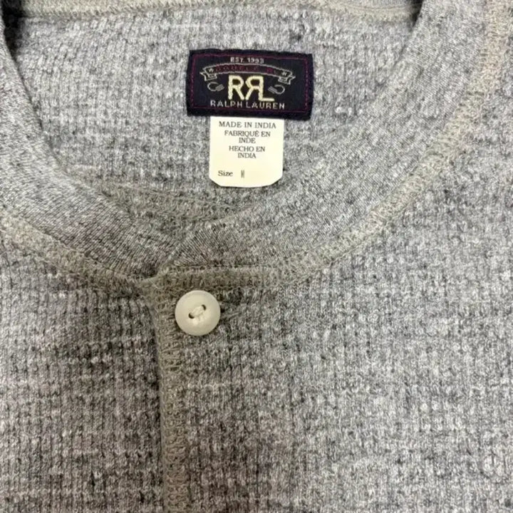 [SOLD OUT] rrl 와플니트 헨리넥 그레이M사이즈 판매
