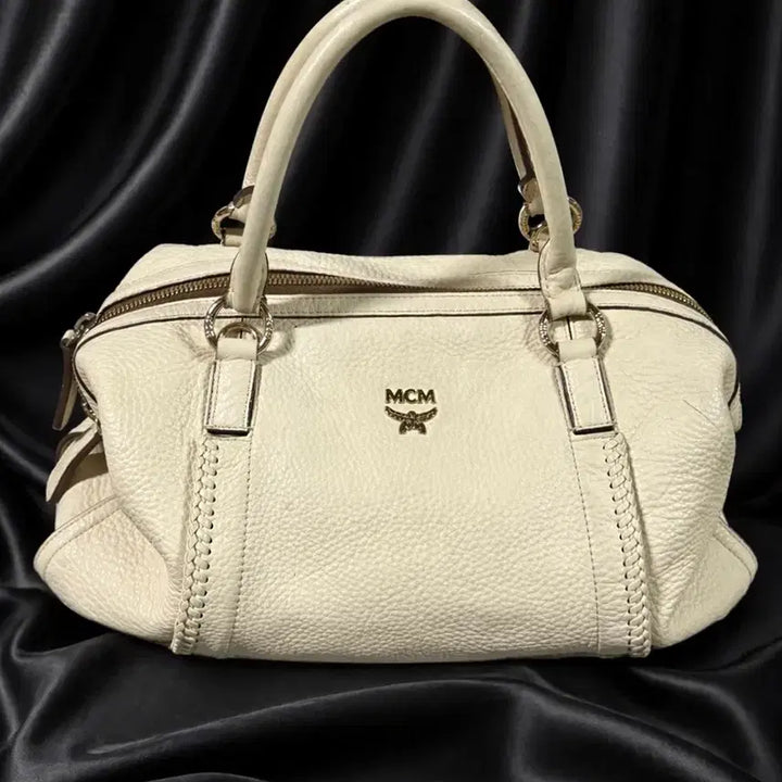[BUNJANG] MCM Ivory Leather Tote Bag / 정품 MCM 아이보리 레더 토트백