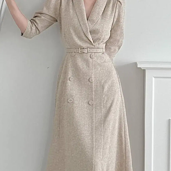[BUNJANG] Avely Tweed Dress / 에이블리 하객룩 숄카라 트위드 원피스 S