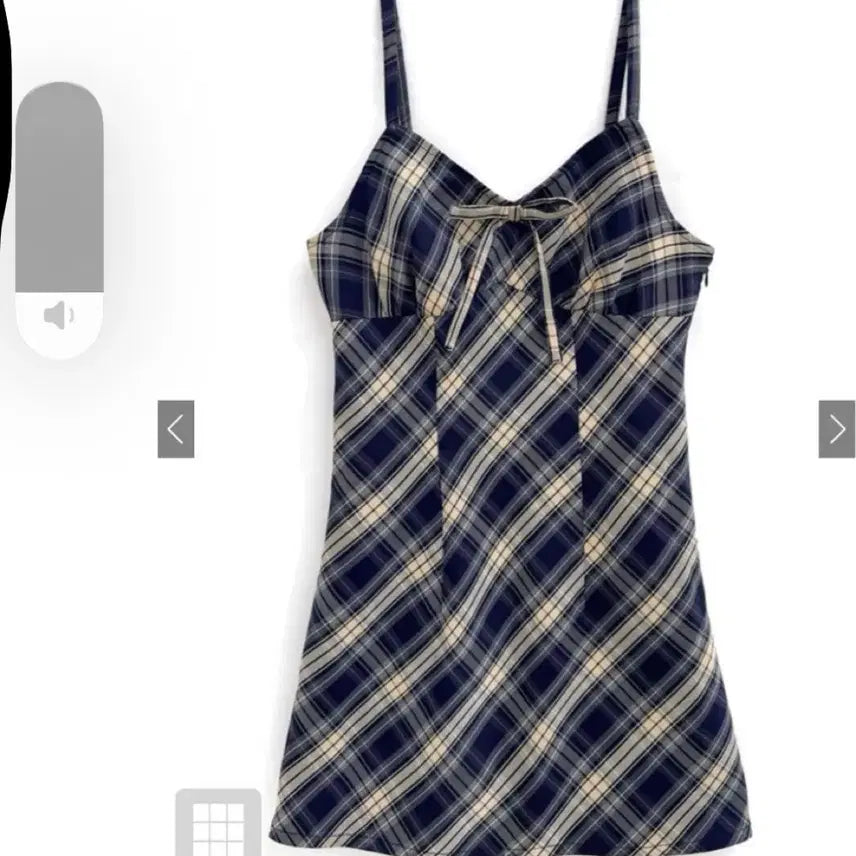 [BUNJANG] GRL Check Ribbon Cami Dress / grl 그레일 체크 리본끈 나시 캐미원피스 걸리계스나계