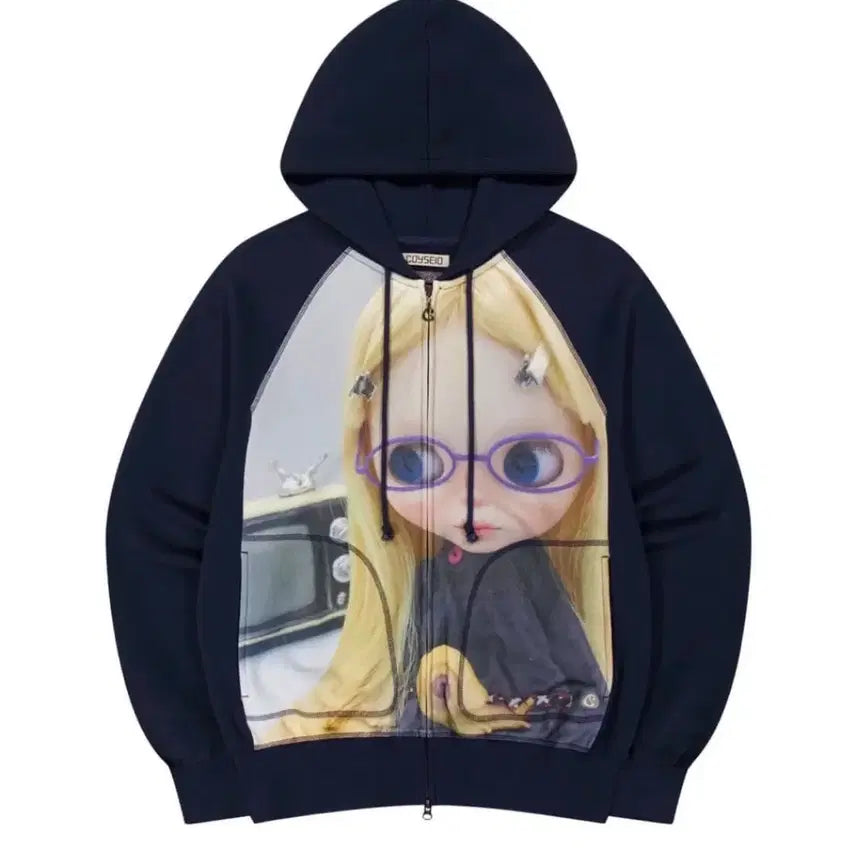 [SOLD OUT] COYSEIO 코이세이오 브라이스 그래픽 후드집업 네이비