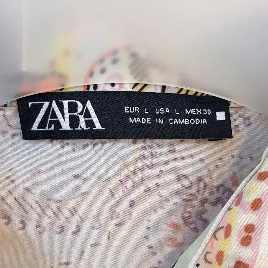 [BUNJANG] Zara Paisley Pattern Long Sleeve Dress / 자라 페이즐리 패턴 반팔 롱 원피스L