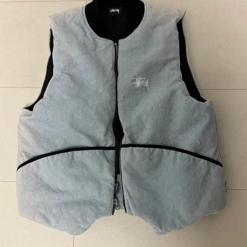 [BUNJANG] Stussy Washed Canvas Vest Light Blue / 스투시 워시드 캔버스 베스트 라이트블루 L