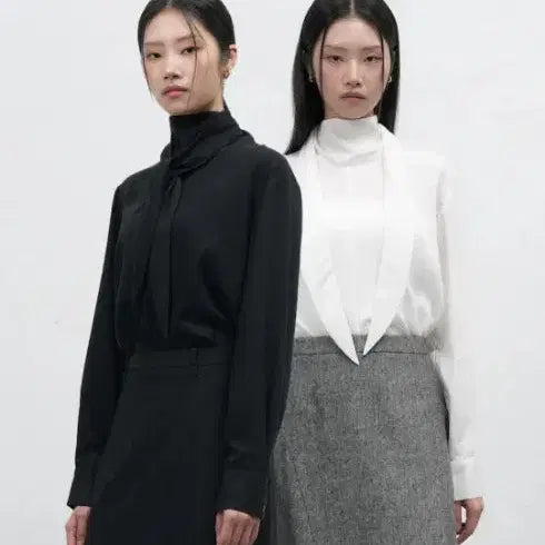 [BUNJANG] General Idea High-Neck Scarf Tie Blouse / 제너럴아이디어 하이넥 스카프 타이 블라우스