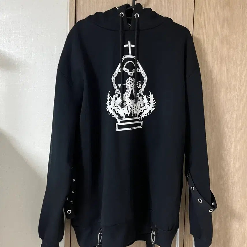 [BUNJANG] Kry Harness Belt Hooded Subculture Top / kry 하네스 벨트 후드 지뢰계 서브컬쳐