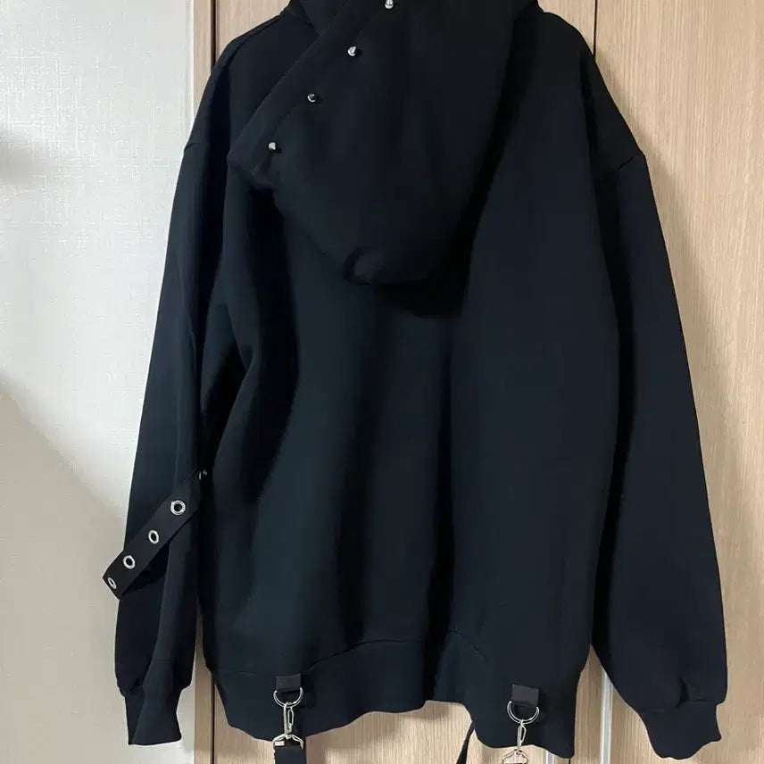 [BUNJANG] Kry Harness Belt Hooded Subculture Top / kry 하네스 벨트 후드 지뢰계 서브컬쳐