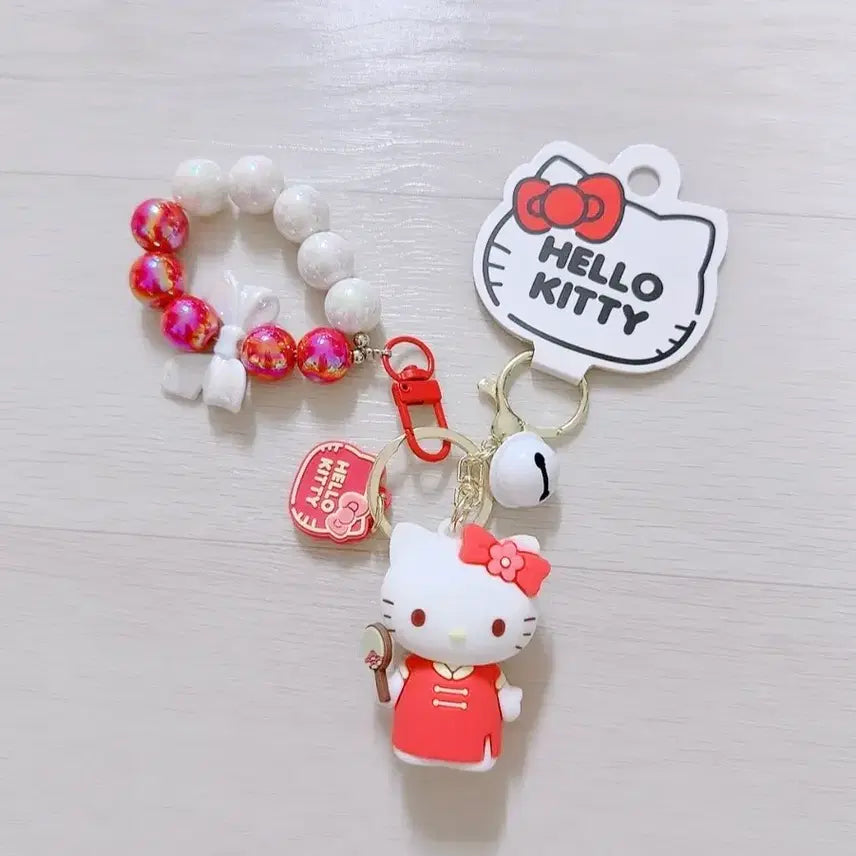 [BUNJANG] Hello Kitty Figure Keyring Set (7 Types) + Phone Accessories / 헬로키티 피규어 키링 7종 / 폰꾸용품 같이 드림 / 새상품