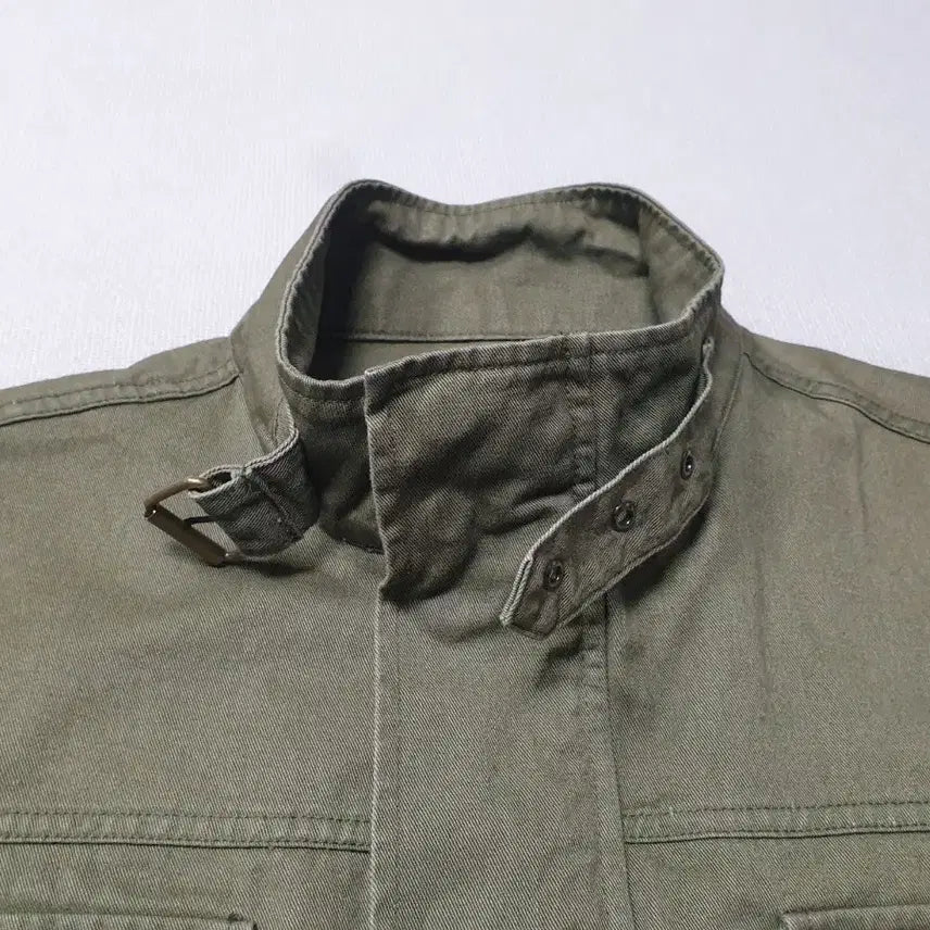 [BUNJANG] One-Point Khaki Cotton Field Jacket Size 110 / 원포인트 카키색 야상 면 자켓 110